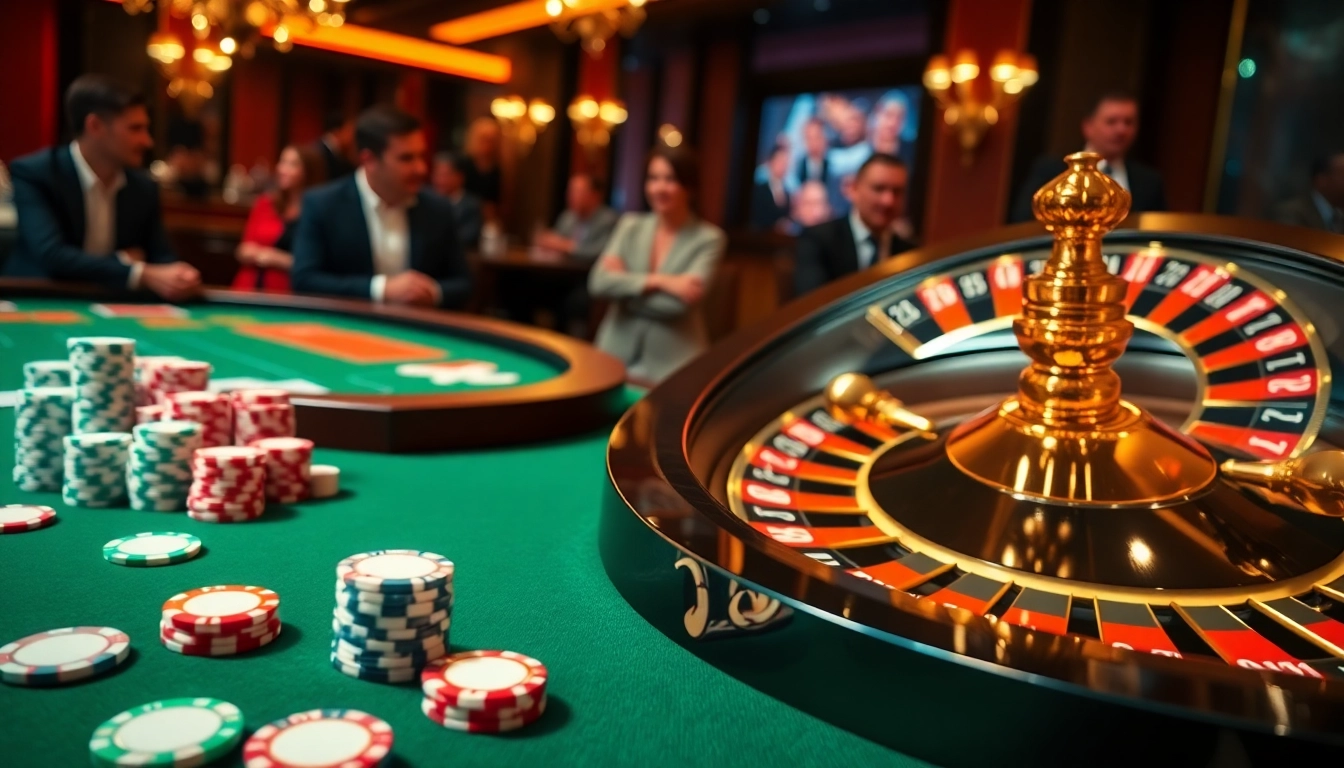 Engage in thrilling online gaming at https://8k8.us.com/ with vibrant poker chips, cards, and roulette.