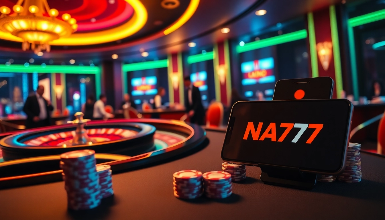 Experience thrilling gaming at NA777 with professional dealers and exciting casino visuals.