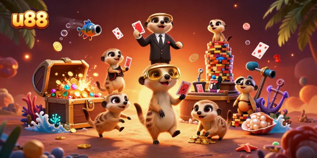 Experience thrilling gameplay at u 88 with lively meerkat casino operations featuring colorful gems and gold.