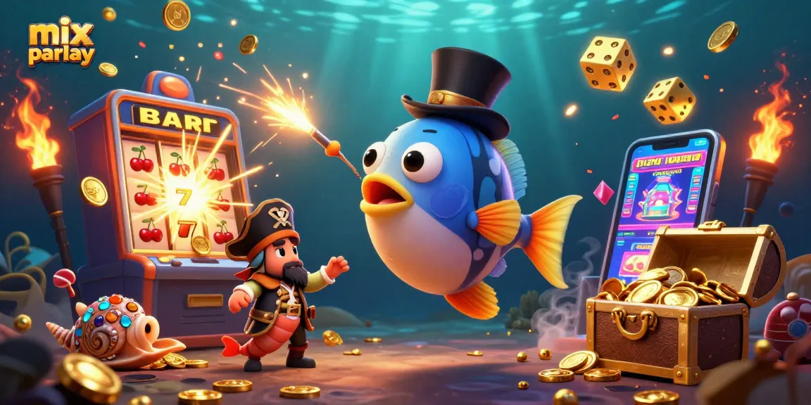 Experience the excitement of mix parlay betting in a vibrant underwater casino scene.