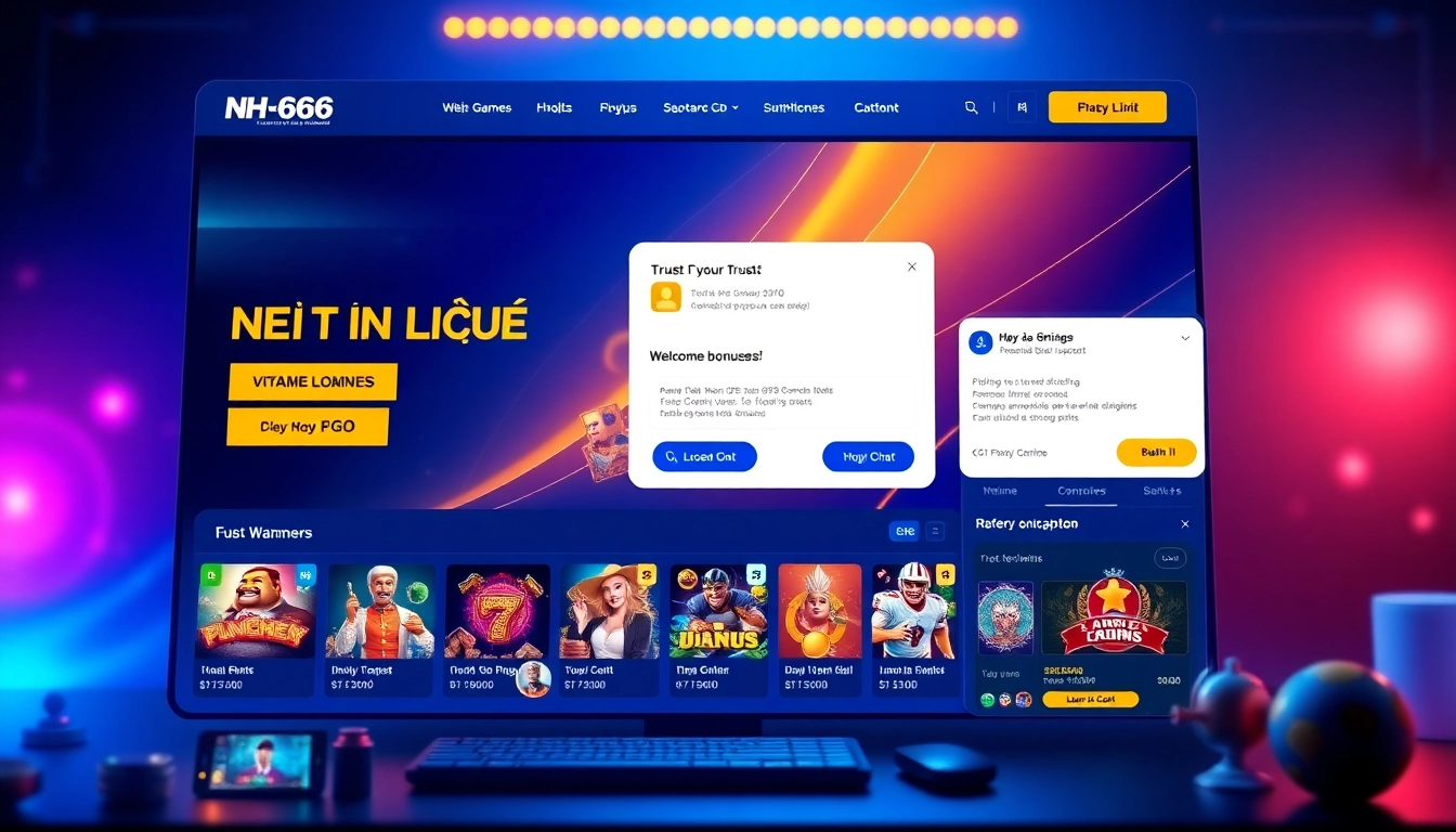 Engaging interface of NHÀ CÁI ST666 showcasing diverse online gambling games and promotions.