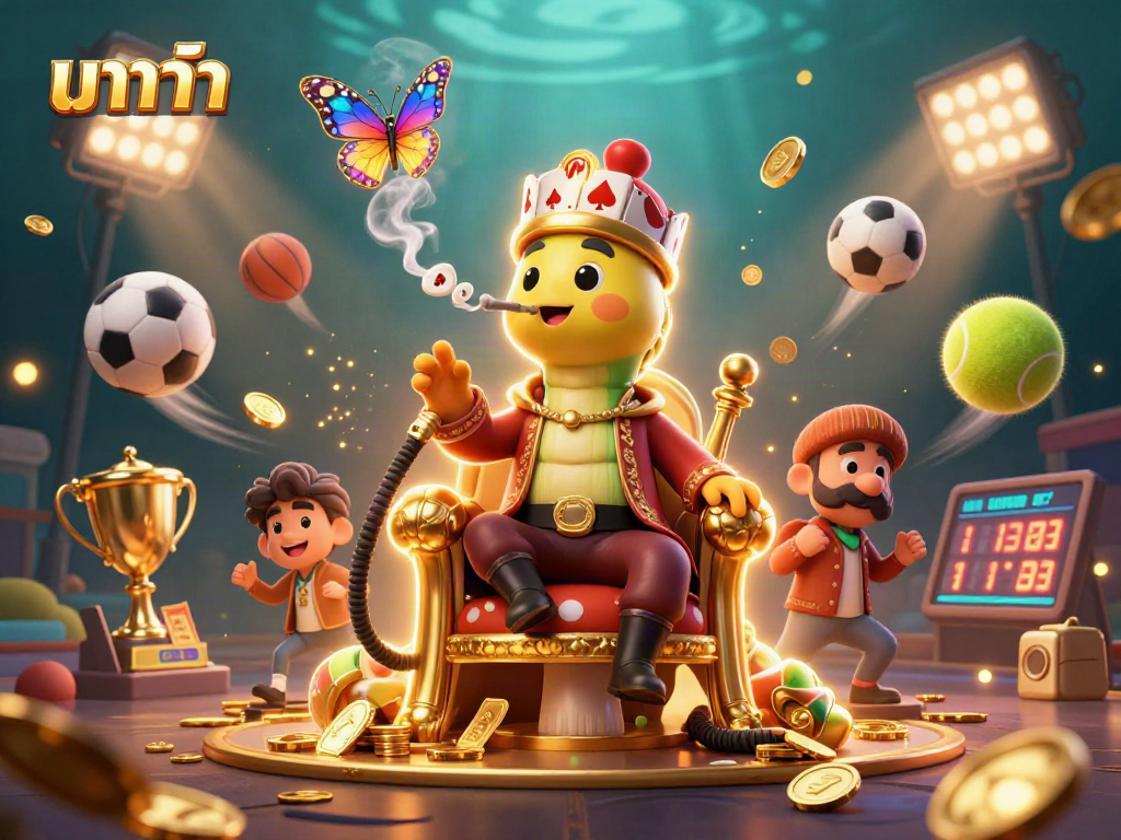 Experience excitement in บาคาร่า with an elaborate scene featuring a hookah-master and vibrant sports elements.