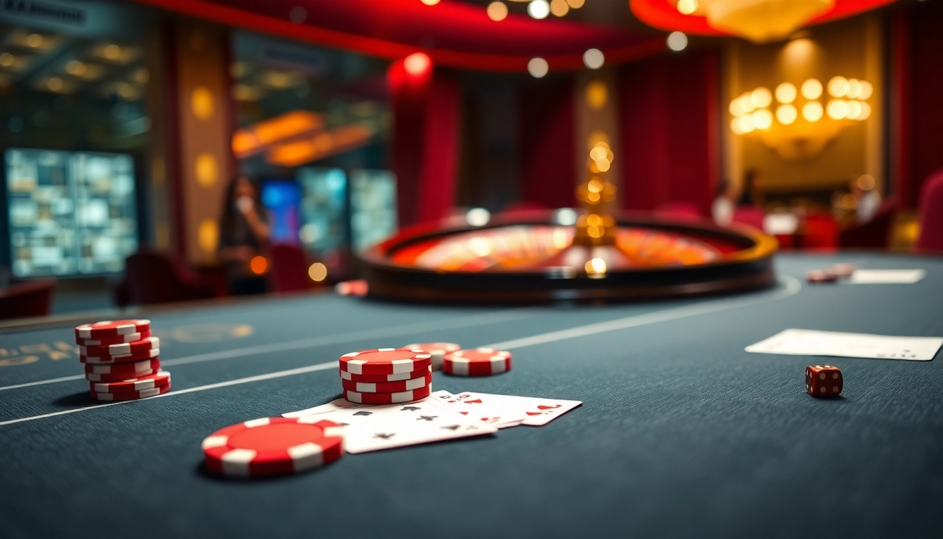 S8 casino experience with vibrant poker chips and elegant roulette wheel, enhancing gambling excitement.