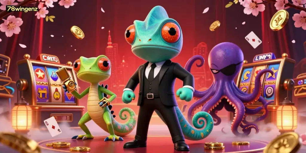 Experience thrilling gameplay with 78wingenz featuring vibrant casino scenes and animated characters.