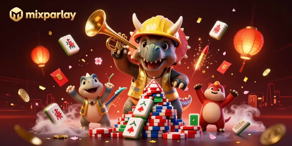 Mixparlay: Triceratops membangun tumpukan chip poker di kasino dengan efek dramatis