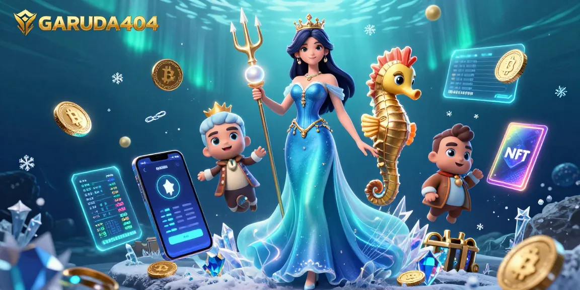 Experience the excitement of GARUDA404 with vibrant underwater casino elements and glowing treasures.