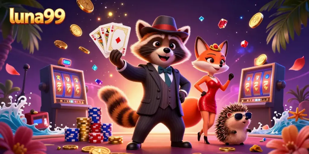 Gambarlah permainan slot di luna99 dengan karakter hewan yang menarik.