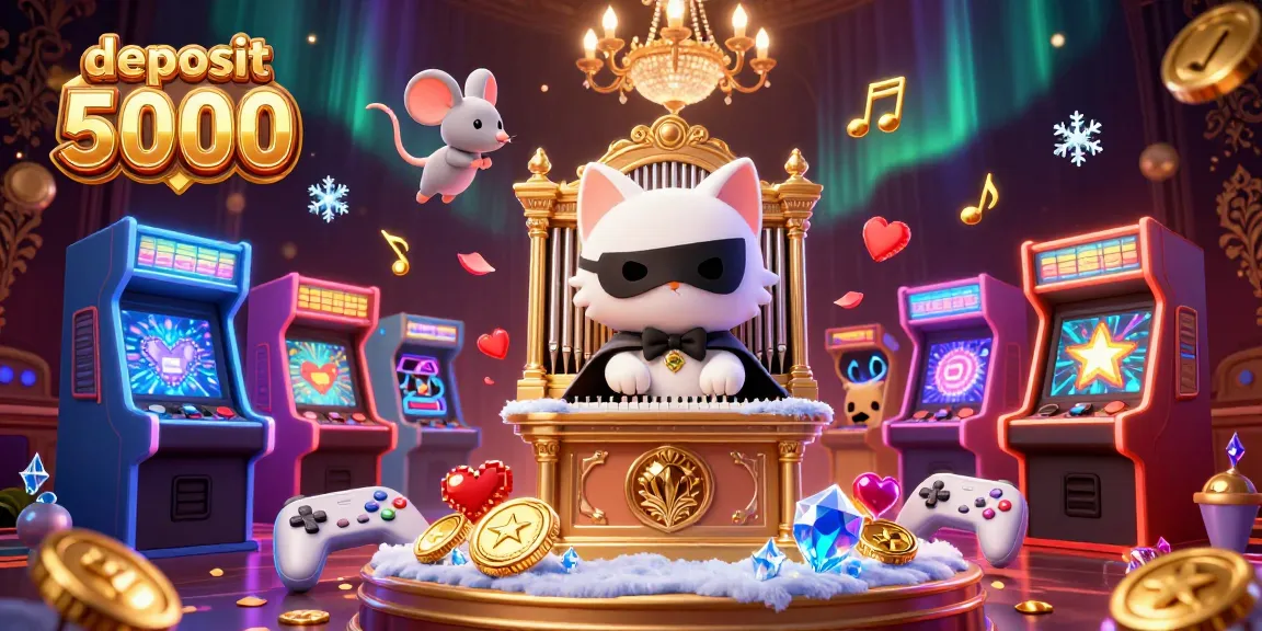 Engage with deposit 5000 in this vibrant 3D casino illustration showcasing animated characters and gaming glory.