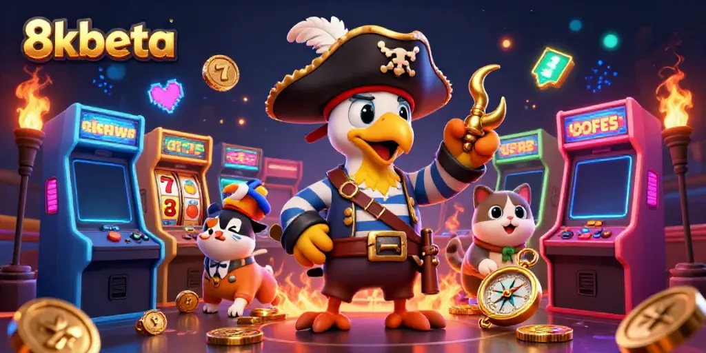 Experience thrilling casino adventures with 8xbeta featuring vibrant characters and arcade elements.