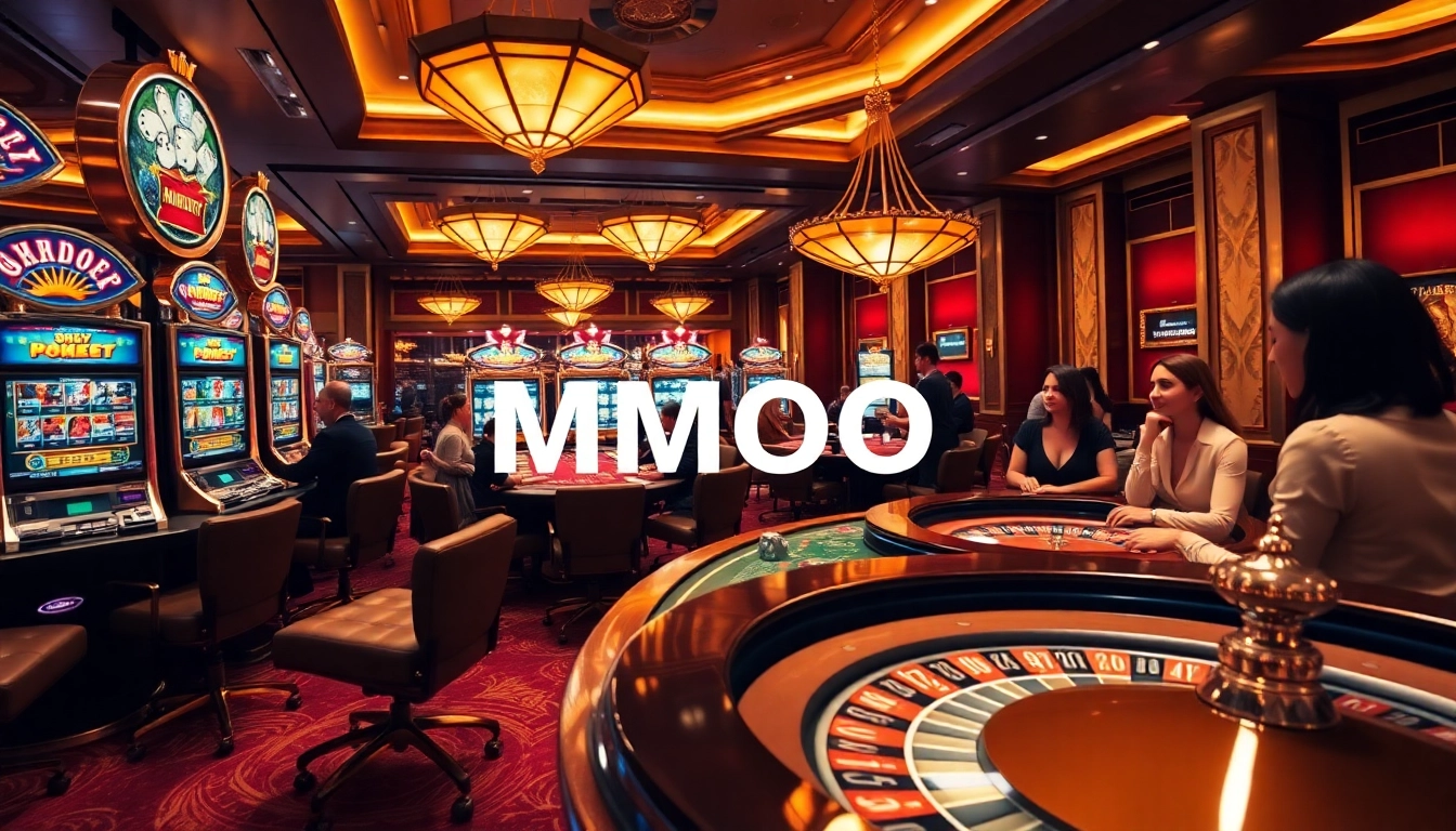 Experience luxury gaming at MMOO with exciting tables and vibrant slot machines.