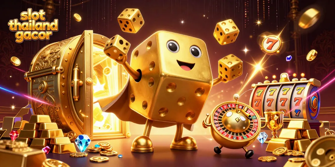Engage with slot thailand gacor as golden dice juggle and treasures burst in this vibrant casino scene.