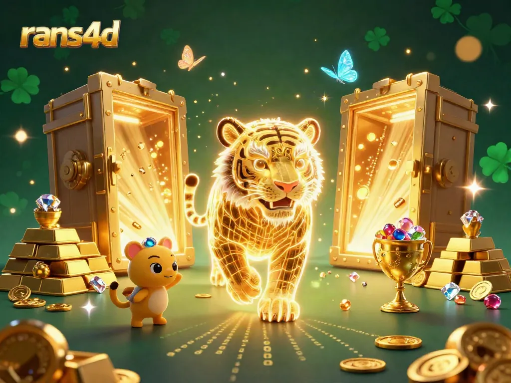 Rans4d menghadirkan pengalaman kasino digital dengan harimau emas bersinar dan harta karun menakjubkan.