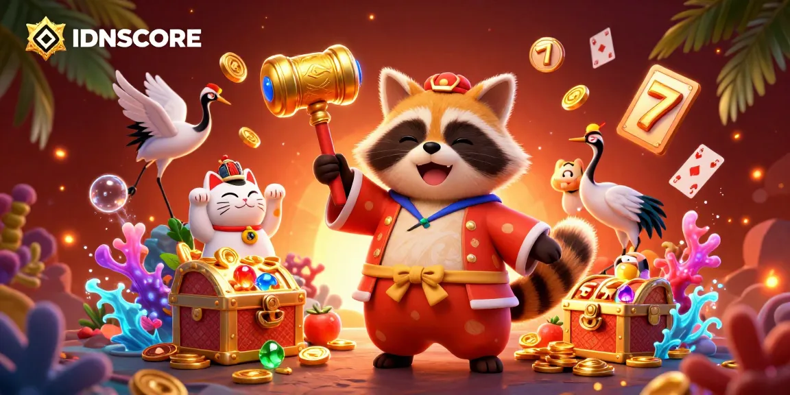 IDNSCORE players win exciting rewards in an engaging gaming environment with vibrant slot elements.