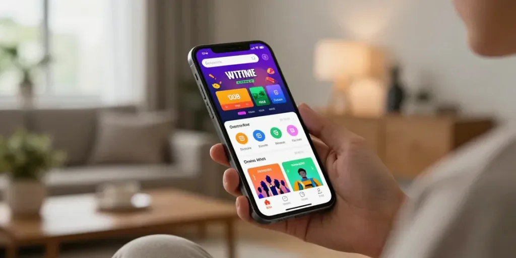 Pengguna alexistoto sedang berinteraksi dengan aplikasi taruhan online di rumah.