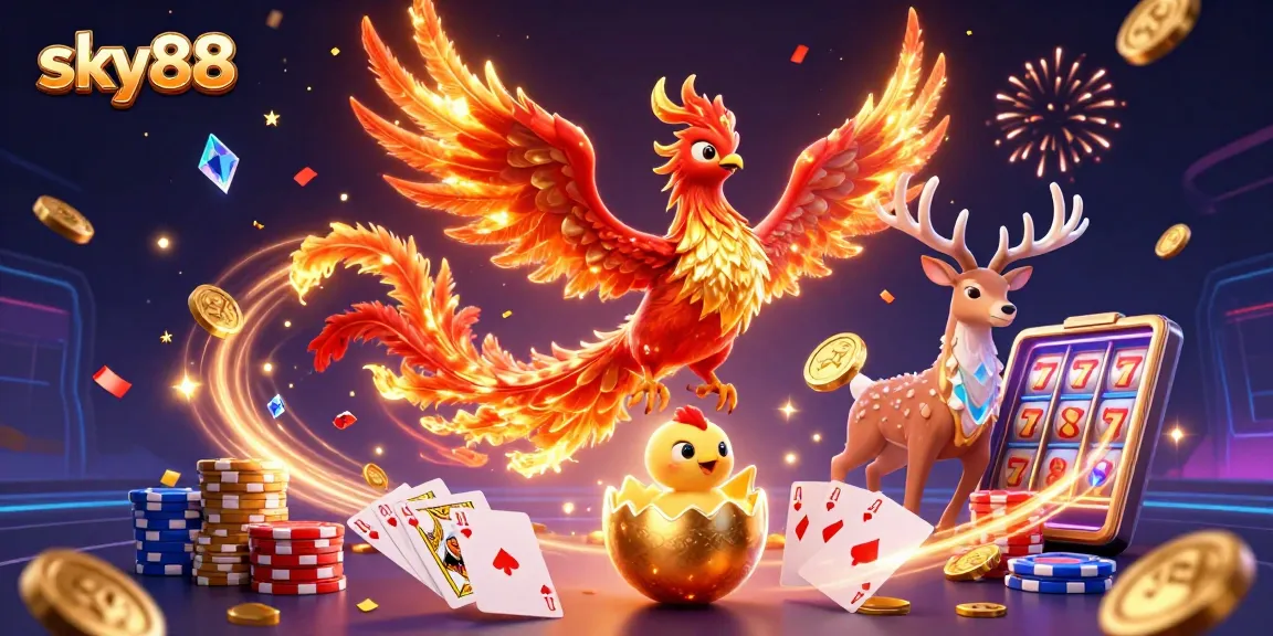 Engage with sky88's thrilling casino experience, featuring dynamic characters and vibrant game elements.