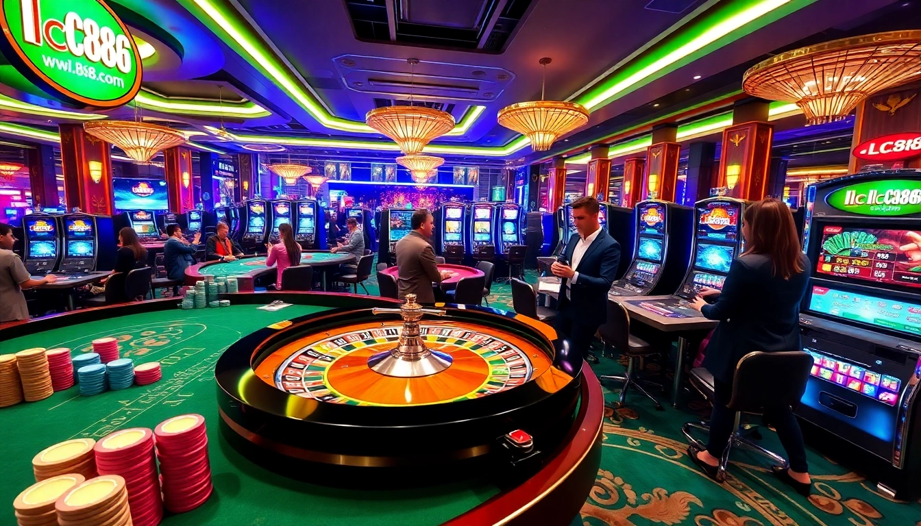 Experience the thrill of lc88.com casino with vibrant roulette and poker excitement.