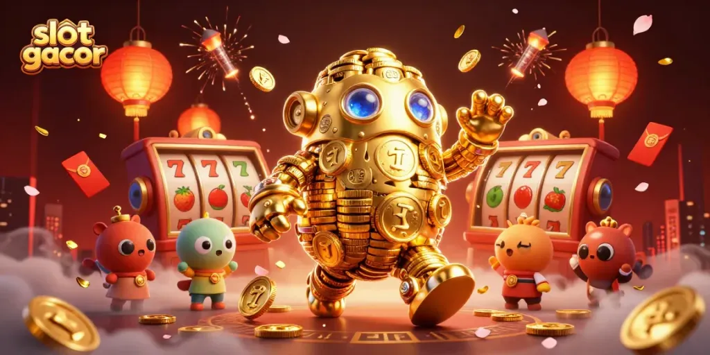 Engage with slot gacor slots as a vibrant ancient golden golem brings excitement to your gaming experience.
