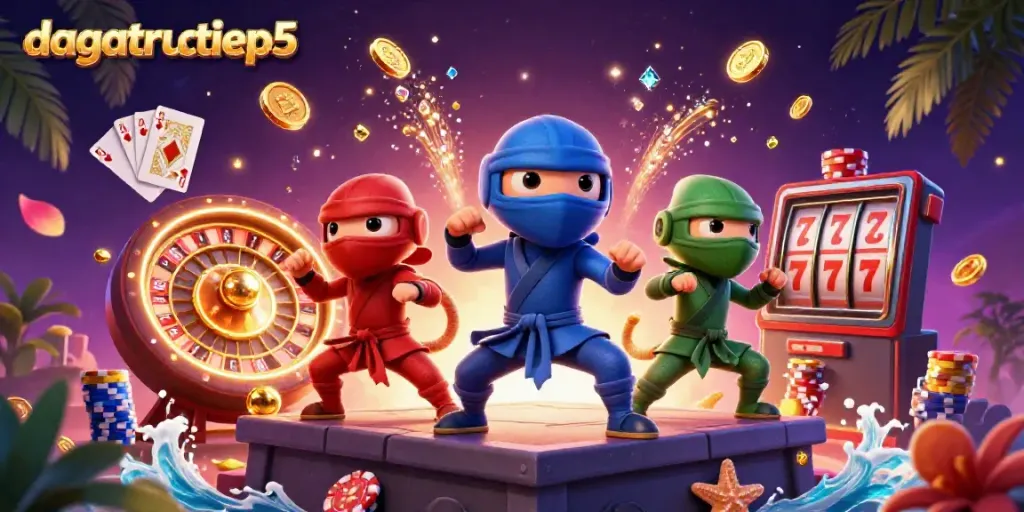 Experience the thrill of dagatructiep5 with dynamic challenges and vibrant winnings in a colorful casino scene.
