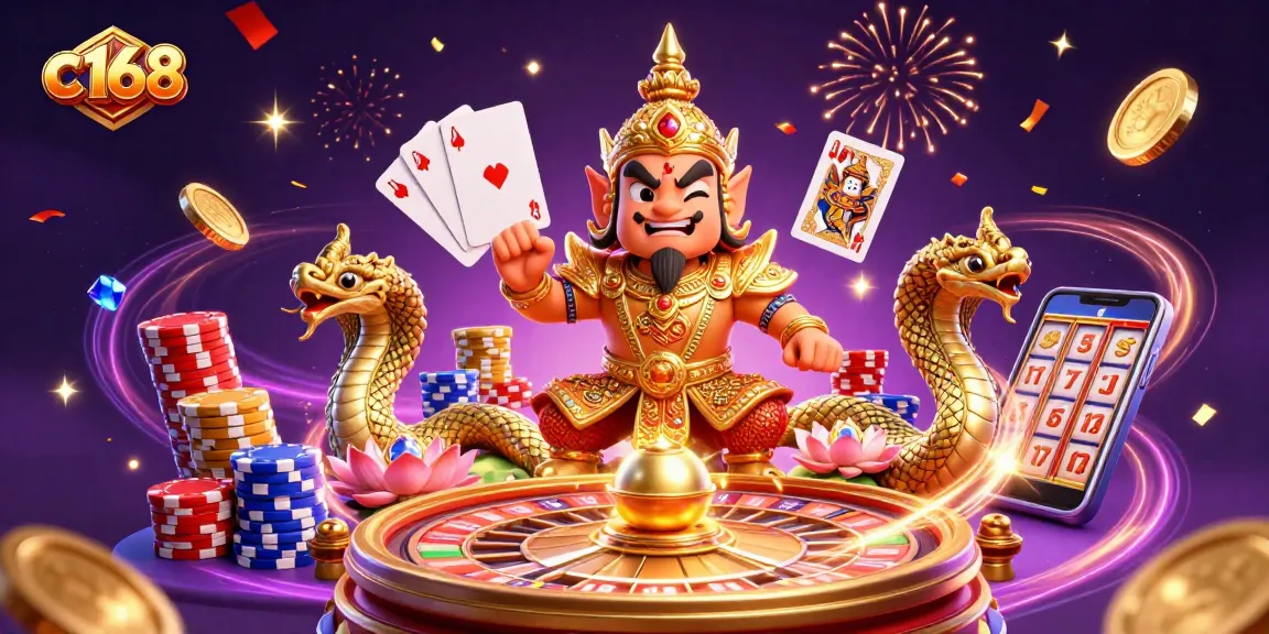 Spin the roulette with c168's exciting casino experience featuring vibrant characters and action!