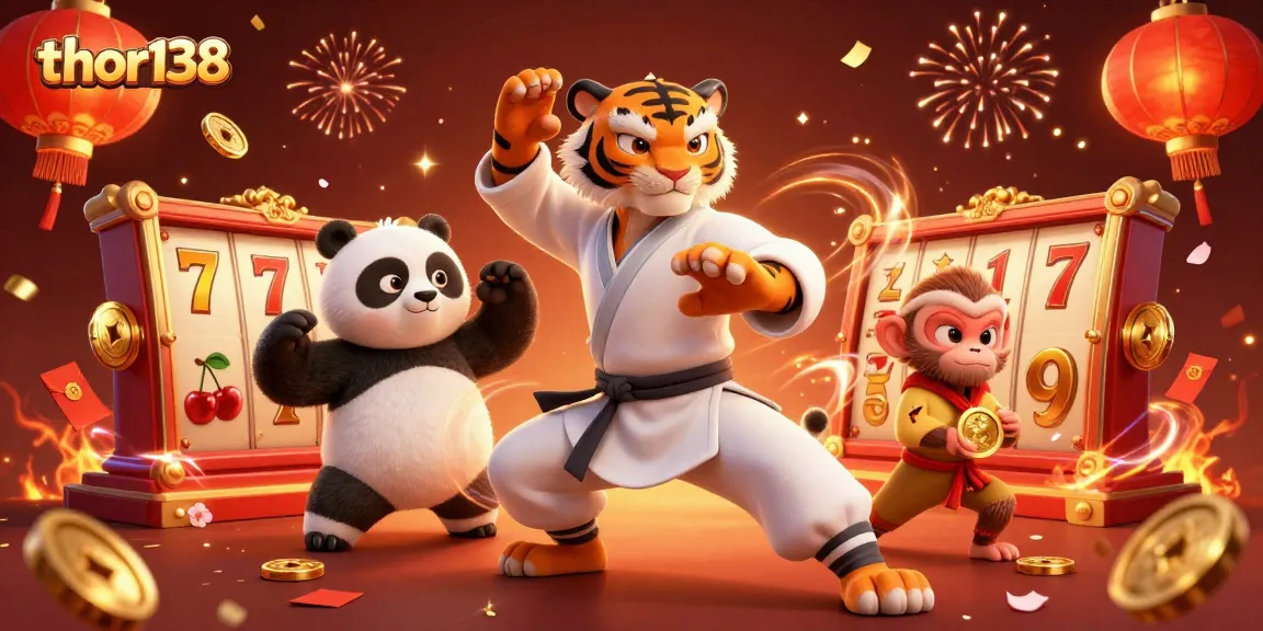 Menangkan permainan slot di thor138 dengan grafis menakjubkan, kung fu tiger yang mewakili keberuntungan.