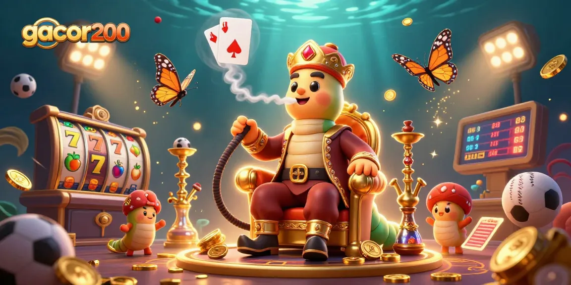 Gacor200 menghadirkan ilustrasi menakjubkan dari mesin slot bersama simbol poker yang dinamis.