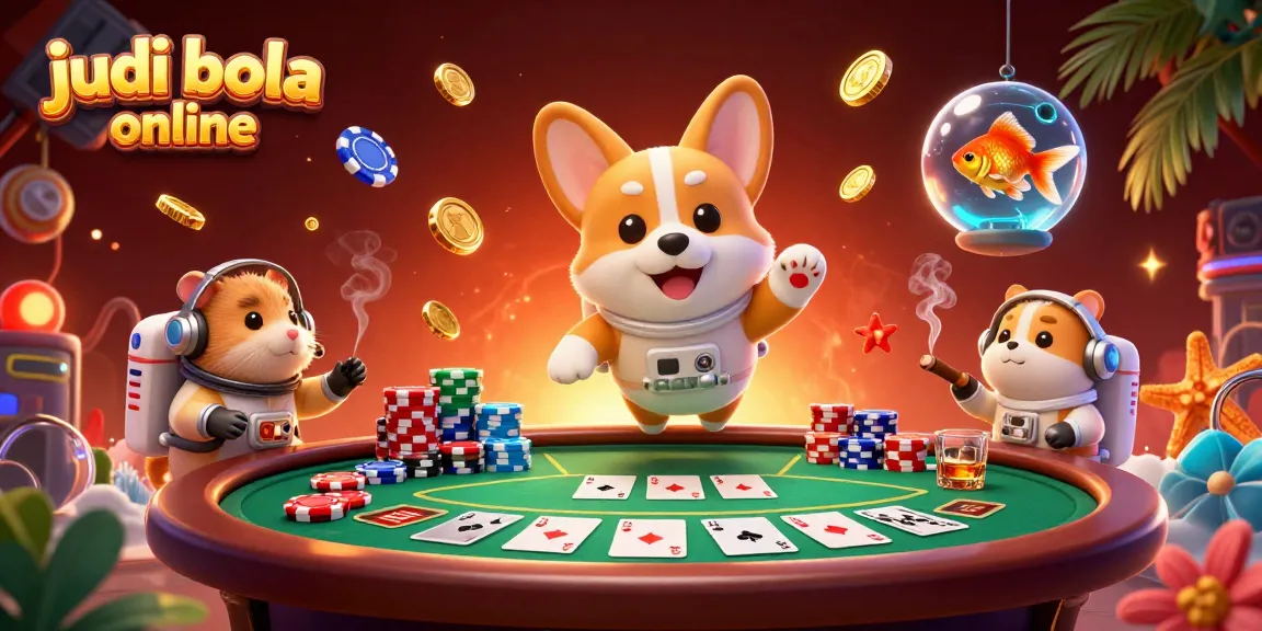Play judi bola online in a captivating space casino scene filled with vibrant gaming elements.