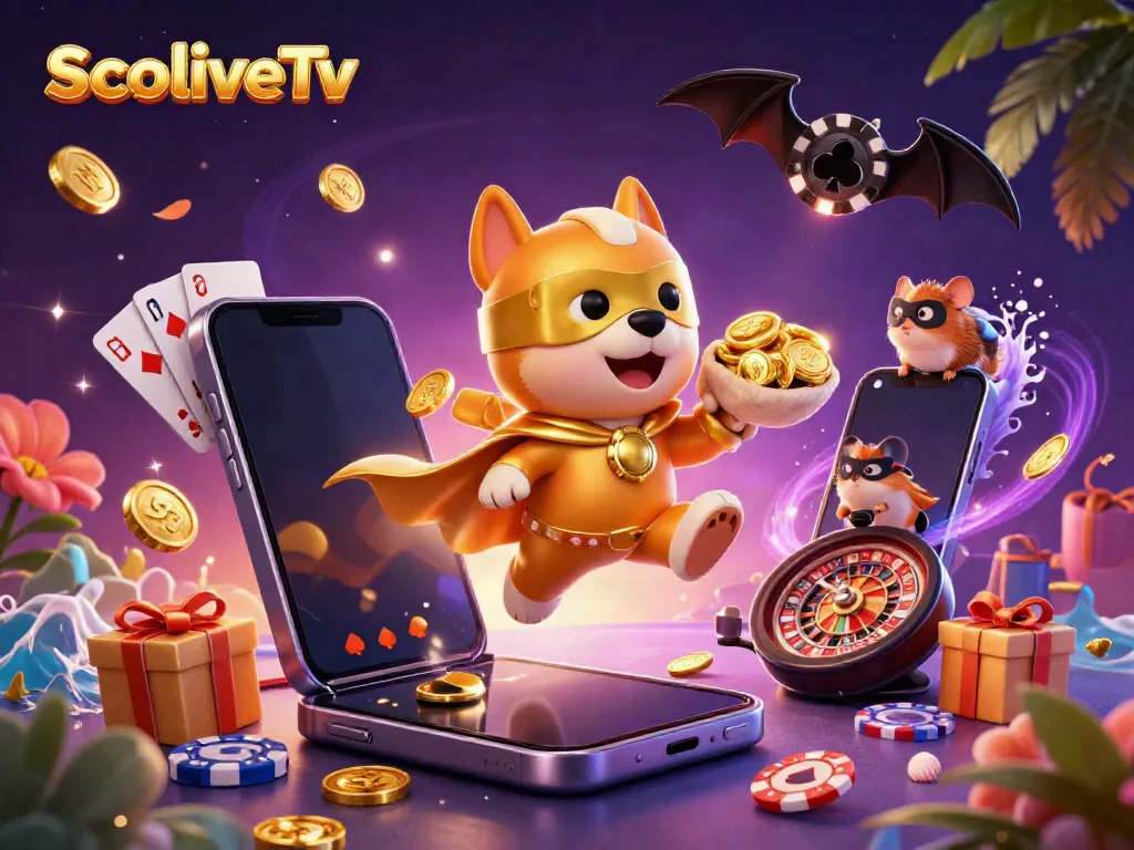SocoliveTv showcases a heroic dog in a cape amidst gambling elements, embodying fun and excitement.
