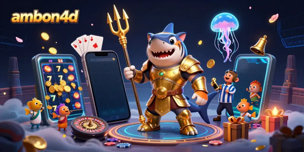 Experience the thrill of ambon4d as a fierce shark warrior leads an underwater slot gaming arena.