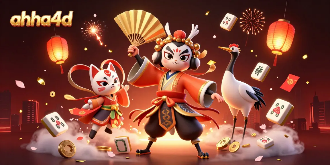 Engage with ahha4d's vibrant, immersive 3D casino scene featuring kabuki warriors and festive gaming elements.