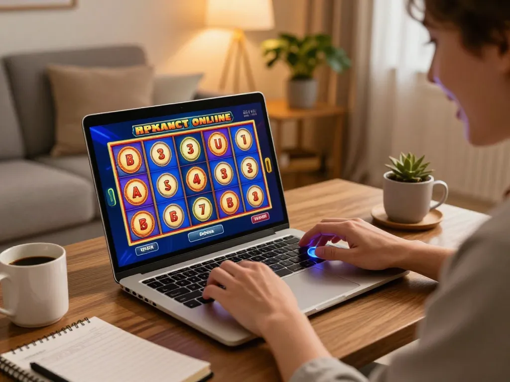 Permainan yang menarik di situs slot resmi dengan laptop menampilkan slot yang mendebarkan.