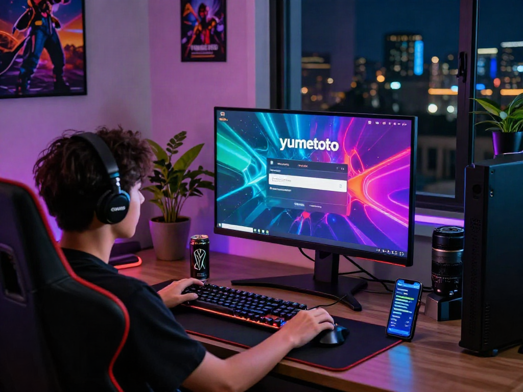 Masuk ke yumetoto login sambil bermain game online dengan atmosfer modern dan energik.