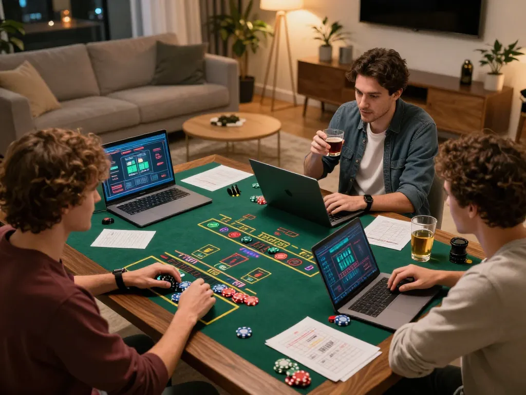 Players enjoying GO8’s exhilarating online casino games with engaging live dealers at home