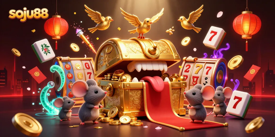 Engage with soju88's thrilling treasures featuring an illustrated golden mimic and winning symbols.