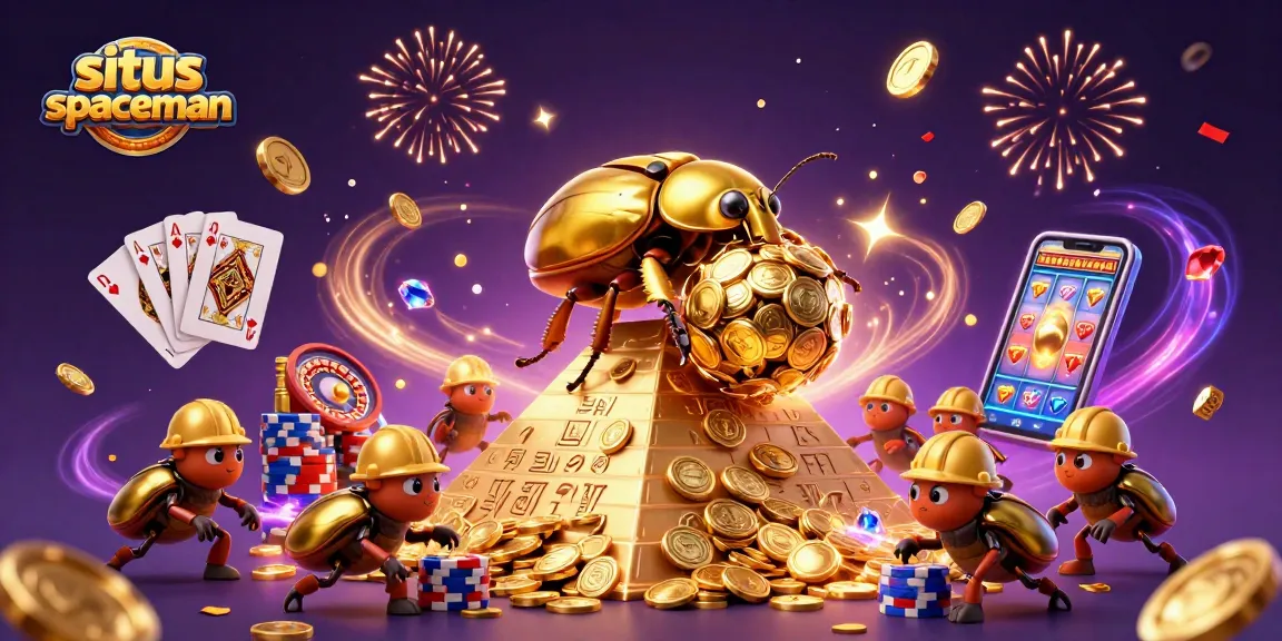 Slot gacor situs spaceman dengan simbol kasino berkilau untuk kemenangan besar.