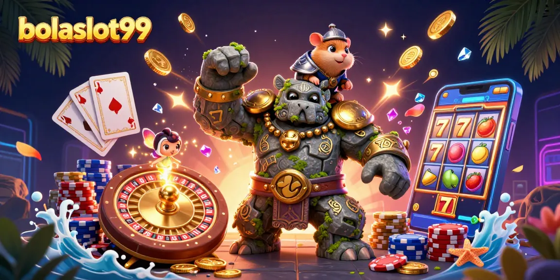 Engage with bolaslot99 by exploring a dynamic casino scene featuring magical characters and games.