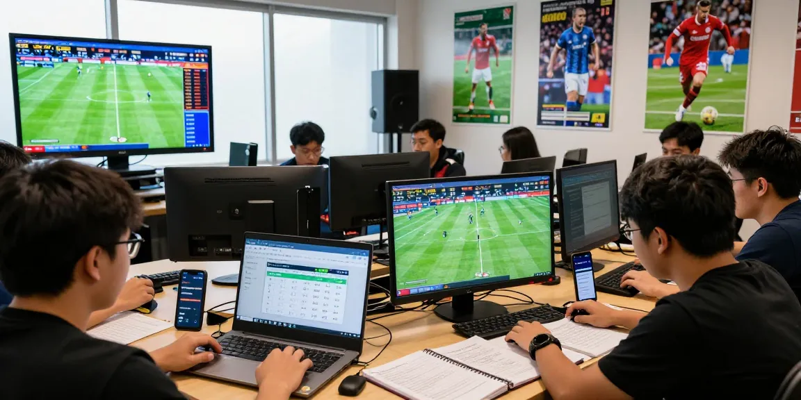 Engaged users analyzing live match statistics on Soikeonhacai.com.co, reflecting sports betting excitement.
