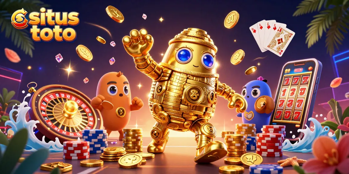 Permainan angka di situs toto menawarkan pengalaman menang yang seru dengan simbol slot dan koin emas.