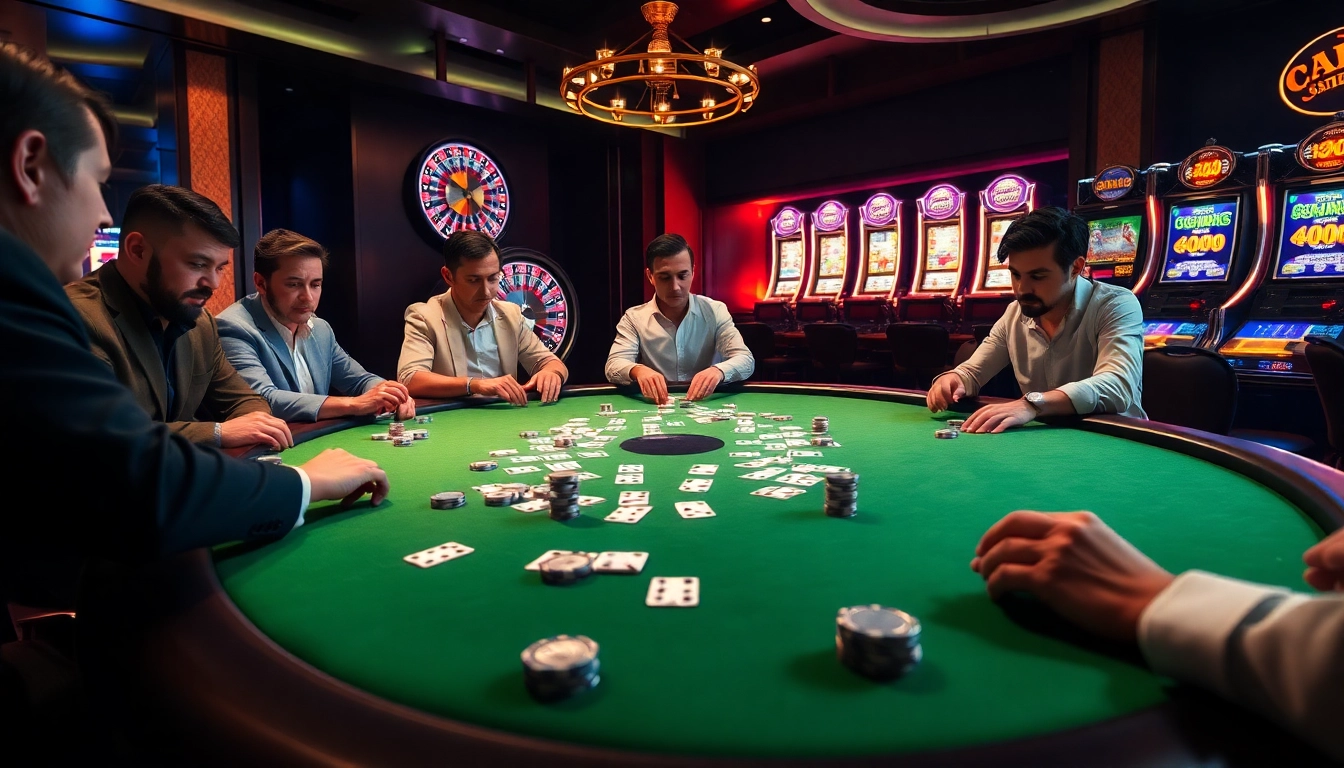 Experience thrilling gameplay with Dominoqiu and poker chips at a luxurious casino table.