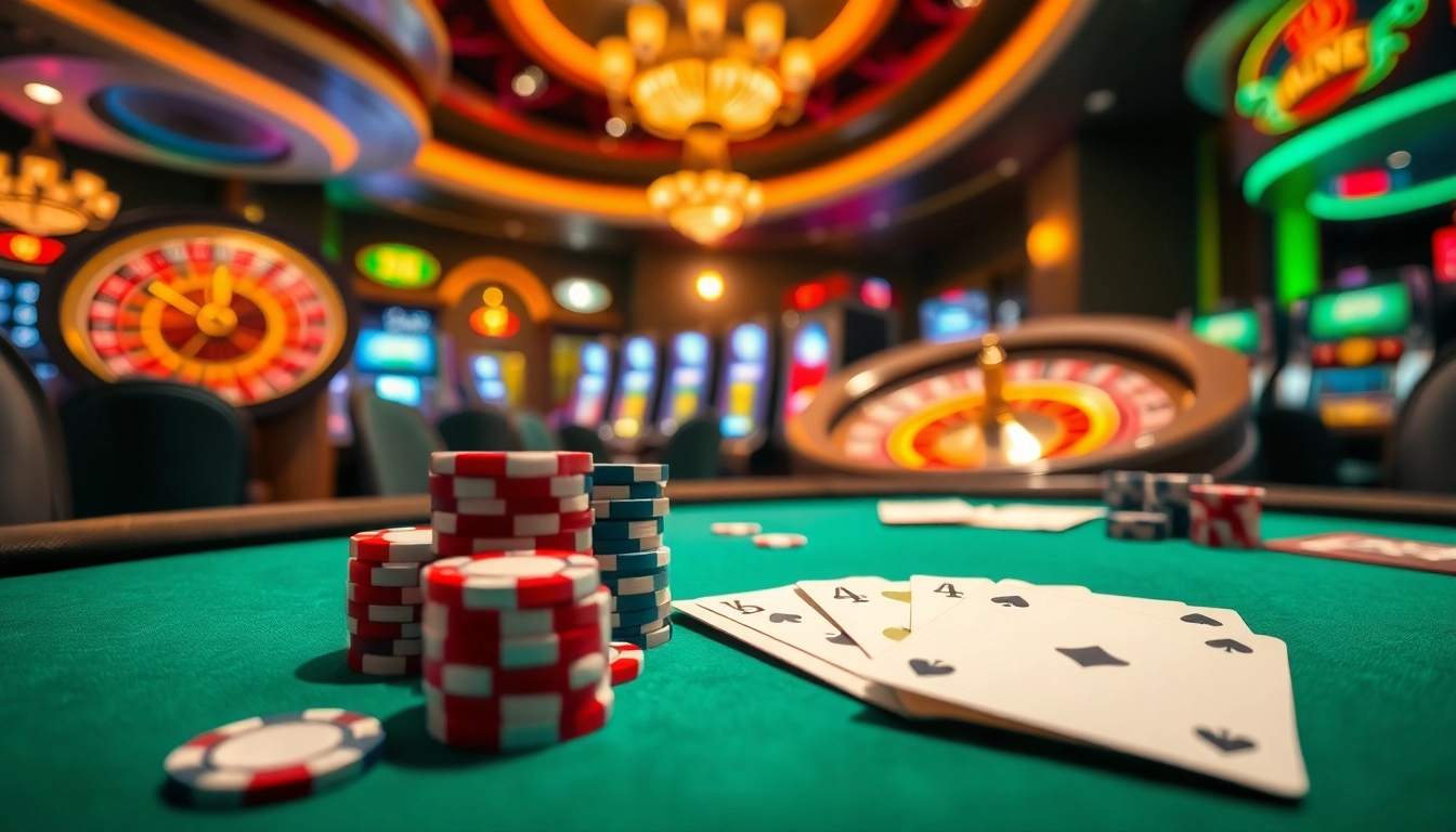Experience high-stakes action at https://tg88.sale/ with a vibrant casino scene featuring poker chips and roulette.