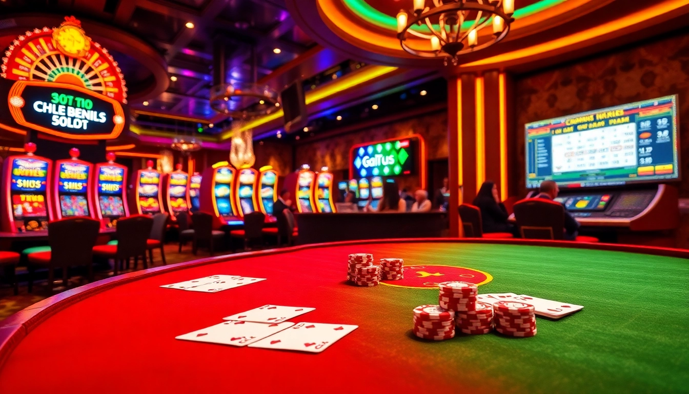 Situs11 engages players with an elegant casino atmosphere featuring vibrant gambling elements like poker chips and roulette wheels.