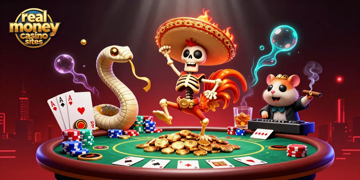 Experience the magic at real money casino sites with our vibrant 3D depiction of casino excitement.
