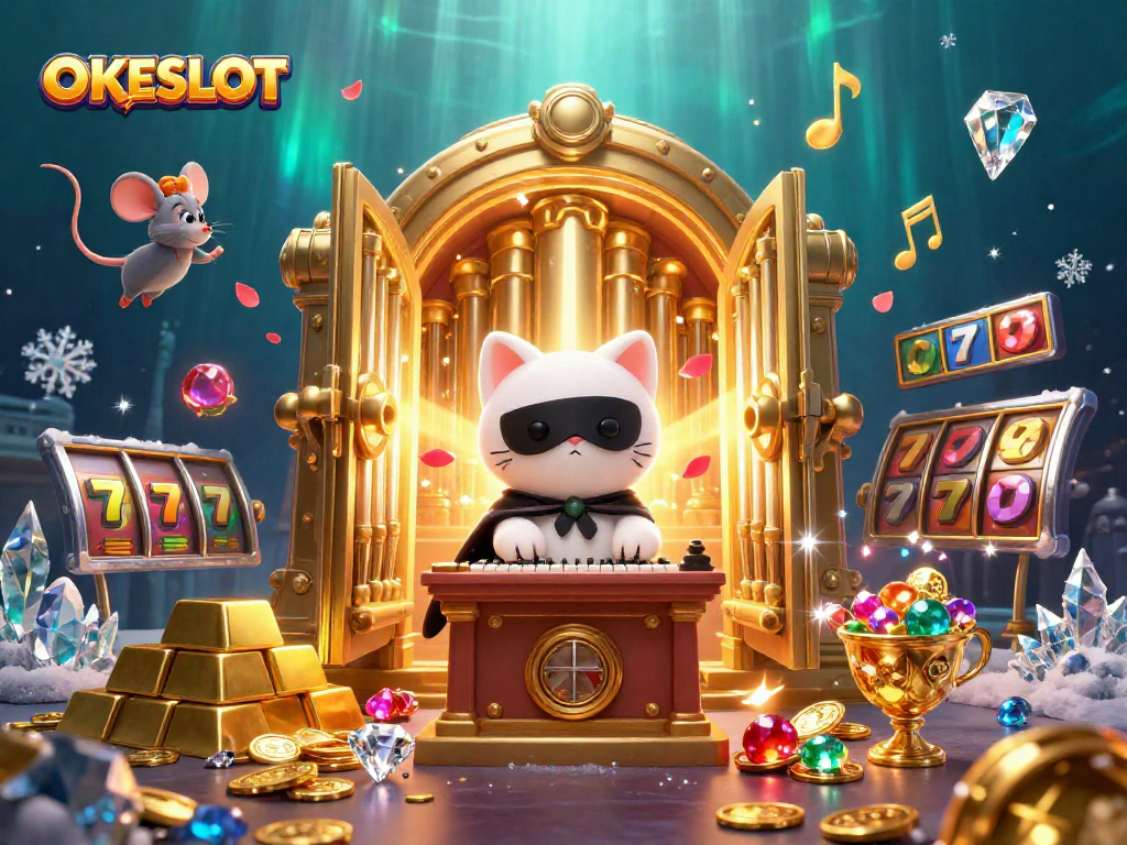 Jelajahi sensasi kemenangan bersama OKESLOT melalui ilustrasi penuh warna permainan slot yang menarik.
