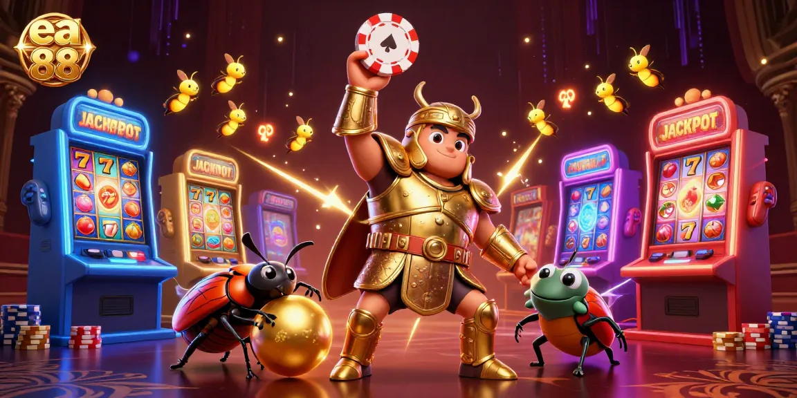 Experience fun at ea 88 with a glowing slot machine scene showcasing victory and excitement.