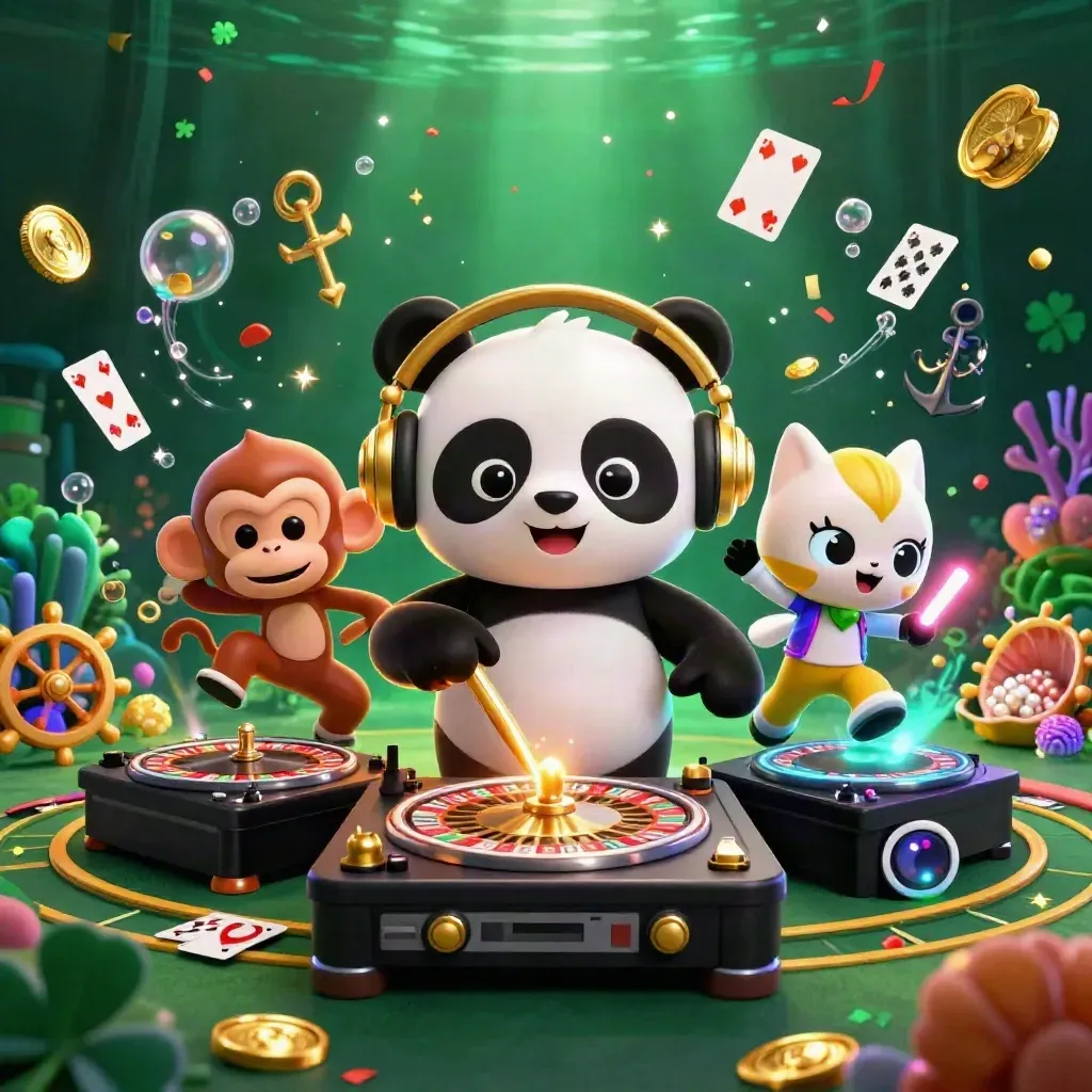 Panda DJ emas, monyet breakdance, dan kucing glow-stick di gua harta karun laut.