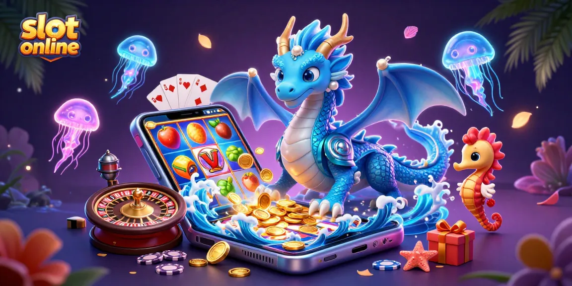 Menikmati slot online dengan naga air biru dan penunggang kuda laut berani di dunia perjudian.