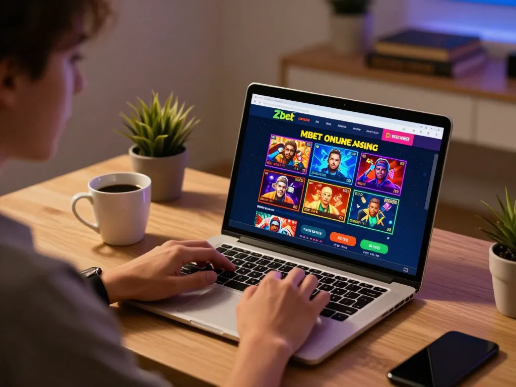 Player engaging in online gaming at https://Zbetat.com/ while analyzing betting strategies