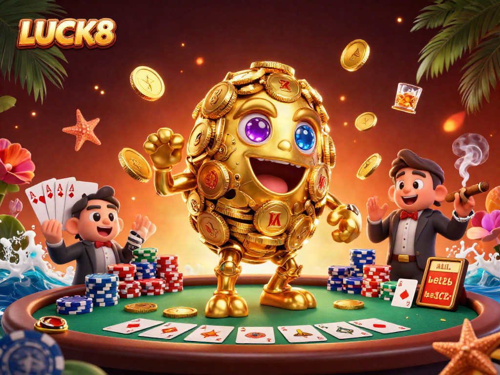 LUCK8 Vẽ hình golem cổ đại bằng vàng trong không gian sòng bạc hấp dẫn