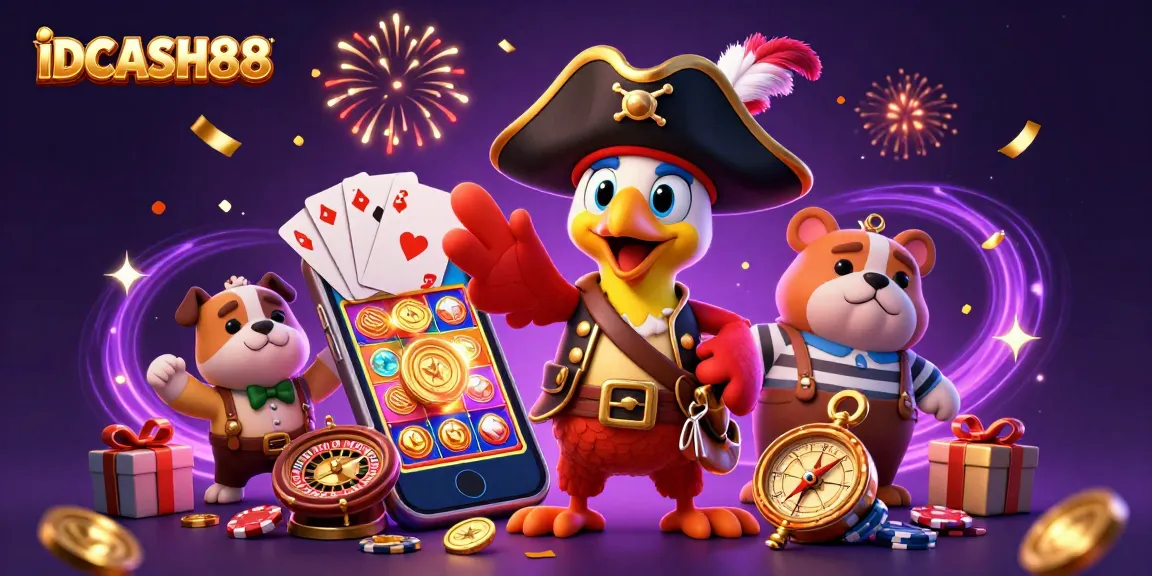 Experience thrilling gameplay with IDCASH88 featuring vibrant slots and energetic characters.