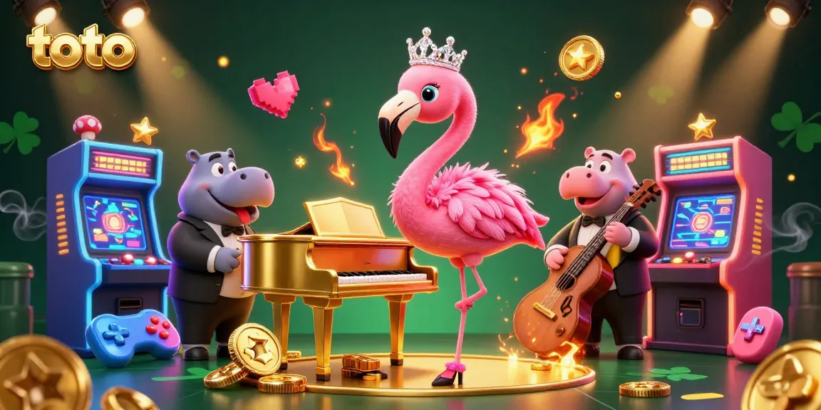 Engage with toto casino adventure featuring vibrant characters and arcade elements in a lively 3D scene.