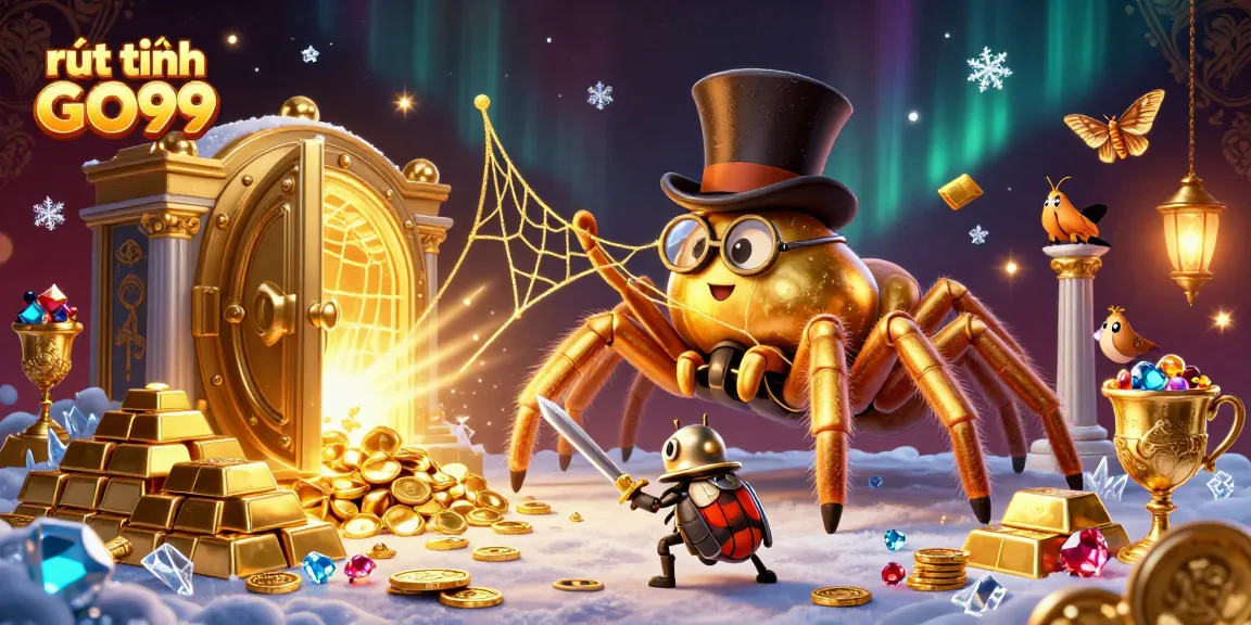 Engage in the exciting world of rút tiền GO99 with a vibrant 3D casino illustration featuring adventurous characters.